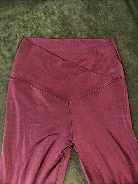 OFFLINE by Aerie Burgundy Crossover Flare Leggings